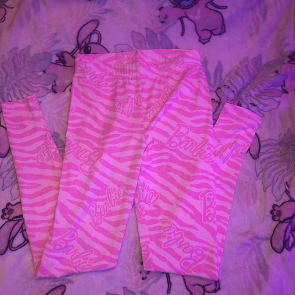 Barbie pink zebra pajama pants - leggings - Picture 5 of 7